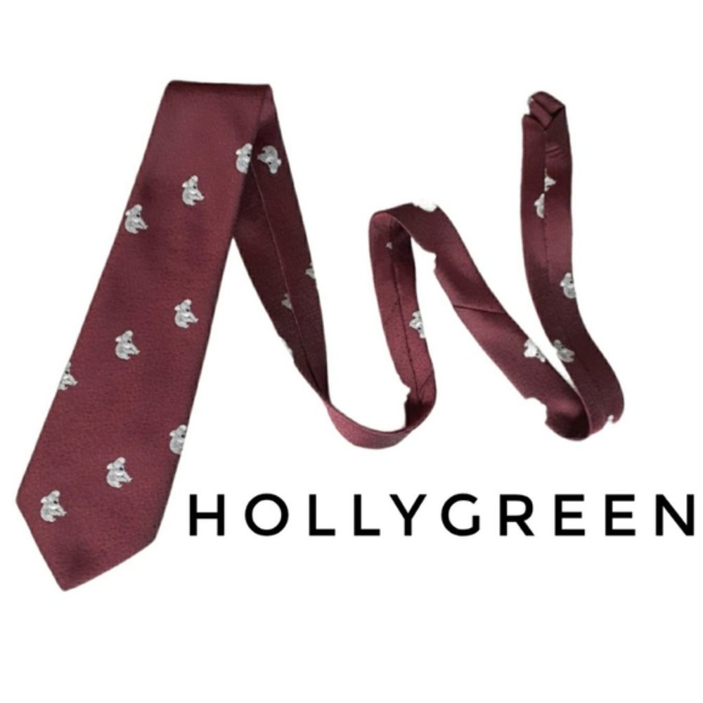 Holly Green Burgundy Koala Bear Tie Australia